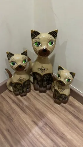 Conjunto de Gatos Decorativos