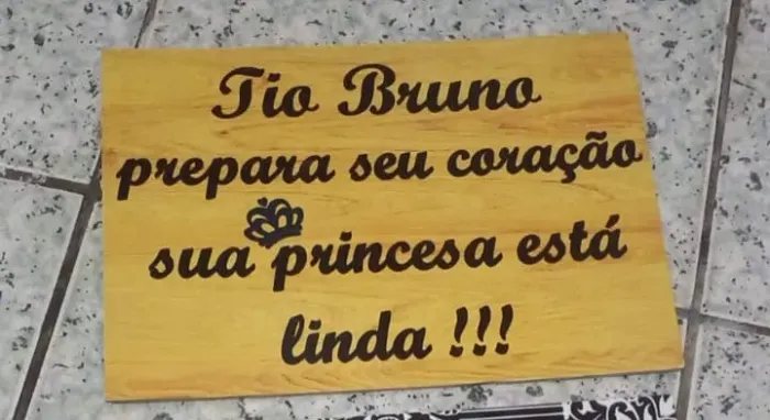 Plaquinha para casamento