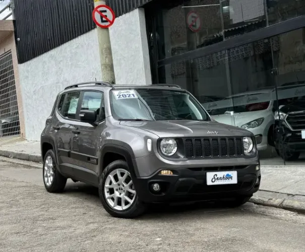 Jeep Renegade 1.8 Sport Automática Cinza + Bancos em Couro Ano 2021