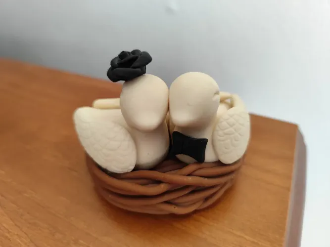 Topo de bolo de casamento: pombinhos