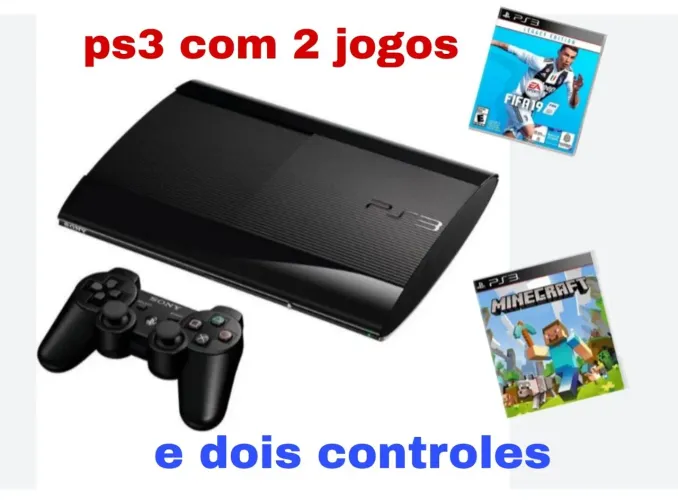 Ps3 com dois controles e dois jogos 