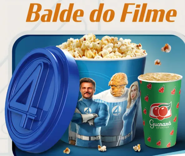 Balde de pipoca Quarteto Fantástico UCI cinemas