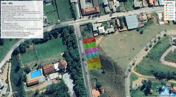 Leilão | Terreno para venda com 330 m² em Cidade Jardim - Ubá - MG