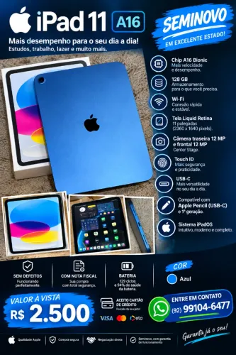 iPad A16 Wi-Fi azul