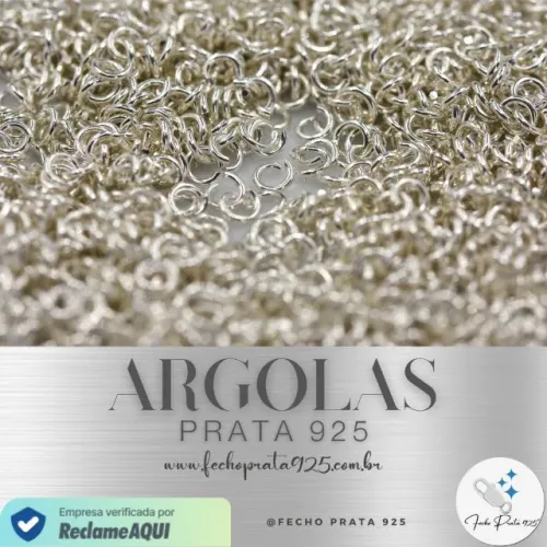 ARGOLA PRATA 925 PARA MONATAGEM JOIAS E SEMIJOIAS - VENDA ATACADO