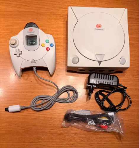 Dreamcast Revisado com GDEMU,, mod. Fonte externa bivolt, mod. Bateria, controle e cabos
