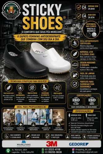 Sapato Ocupacional Antiderrapante Sticky Shoes CA 39.674