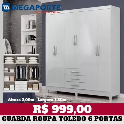 Guarda Roupa Casal 6 Portas 3 Gavetas (Novo) Entrega Grátis! 