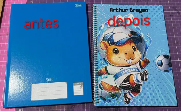 Personalização de caderno + aspiral