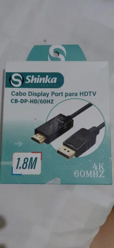 Cabo Conversor Displayport Para Hdmi 1,80m 4k Full Hd 60hz - SHINKA