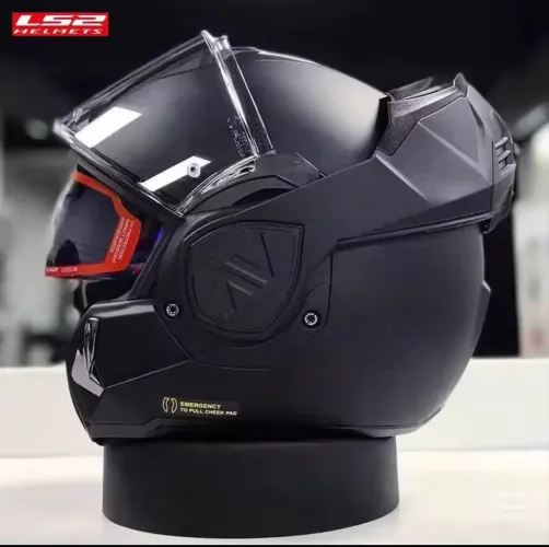 capacete ls2 ff906 escamoteável preto fosco