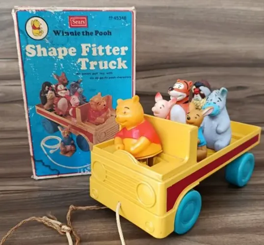 [RARO 1970s] Caminhão Ursinho Pooh Sears - Shape Fitter Truck Disney - COMPLETO NA CAIXA
