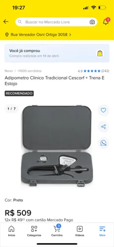 Kit avaliação física adipômetro CESCORF