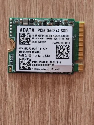 SSD NVMe 512GB Adata PCIe Gen3x4