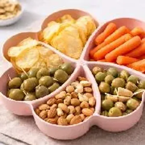 Petisqueira Coração 4 Divisórias Rosa Petiscos E Doces Lyor