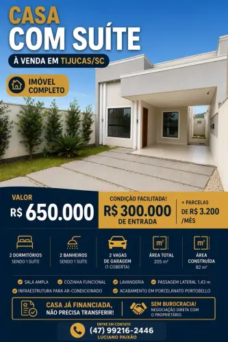Oportunidade Única Tijucas SC- 300 mil de entrada + parcelas.- CONTRATO DE GAVETA