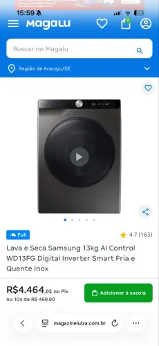 Lava e seca Samsung 13kg