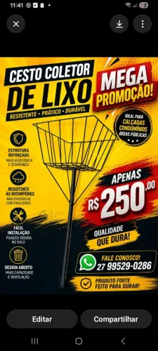 Lixeira de calçada super grande e reforçada