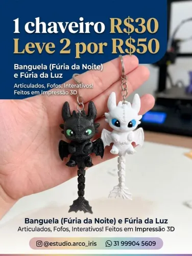 Chaveiro como treinar seu dragão 
