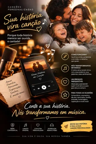 E se a sua história pudesse virar uma música? Canções personalizadas!!