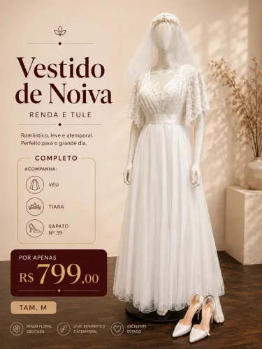 Vestido de noiva completo