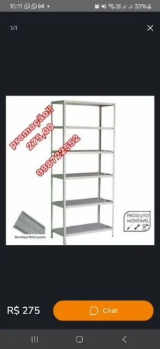 Estante de ferro cinza com pintura eletrostática novas 