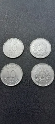 Moedas de 10 Cruzados da década de 80