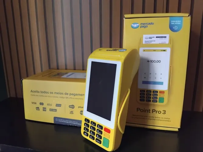 Maquina de cartao mercado pago point pro 3 comprovante  tenho 2 unidades pronta entrega 