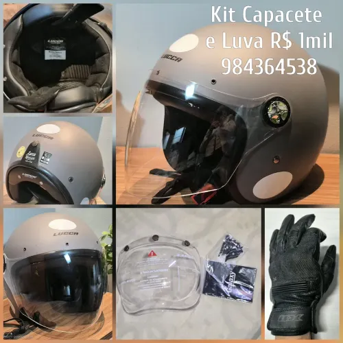 CAPACETE E LUVA NOVOS -  MOTO