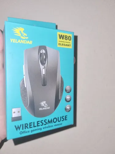 MOUSE GAMER SEM FIO YELANDAR W80 - 7 BOTÕES - IGUAL NOVO R$55