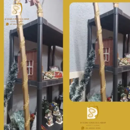 PROMOÇÃO! CAJADO DE MADEIRA DE LEI DO PAPAI NOEL- DECORADO- VINTAGE- NATAL-RELÍQUIA