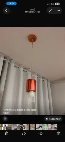 Pendente luminária rose gold