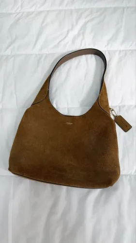 Bolsa Coach Brooklyn 28 em camurça marrom original
