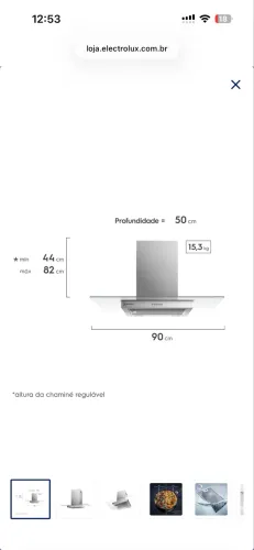 Coifa de Parede Electrolux 90cm de Vidro Efficient com Luz de Led (CE9VX)
