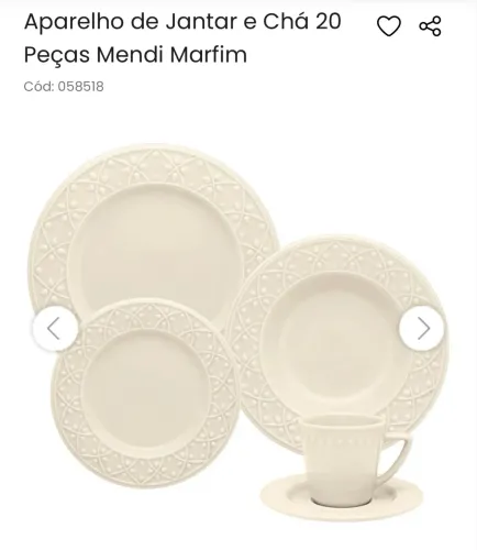 Louça marfim oxford