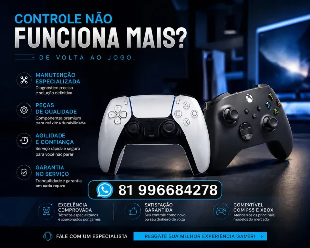 Reparo de controles de vídeo game 