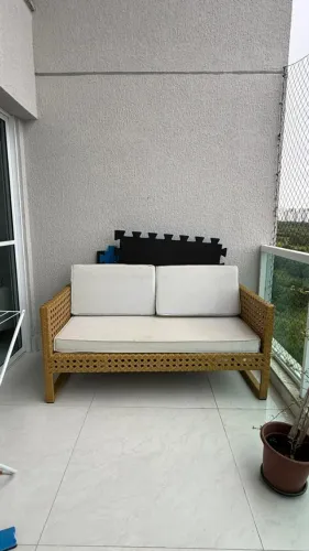 Sofá trançado área externa com material acqua block