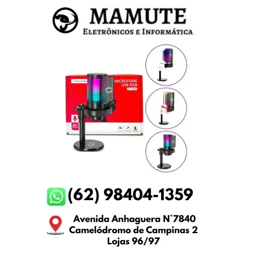 Microfone Gamer Condensador Usb Podcast Alta Sensibilidade Rgb Tomate MT-1060R