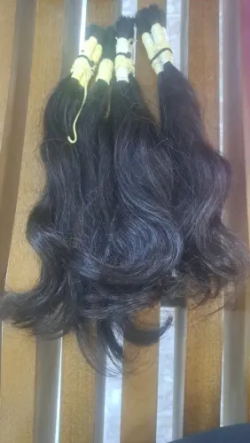 Cabelo Humano Natural - Castanho Escuro Ondulado (Lote / Mechas)