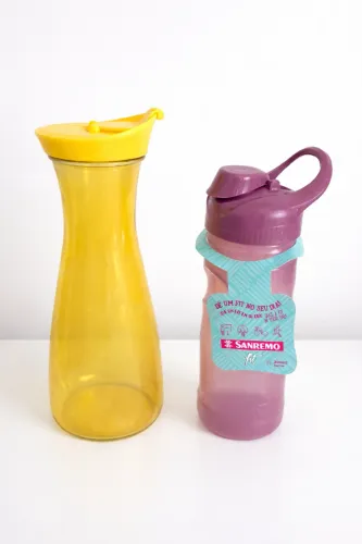 Garrafa de Vidro 1L + Garrafa Esportiva 500ml Sanremo