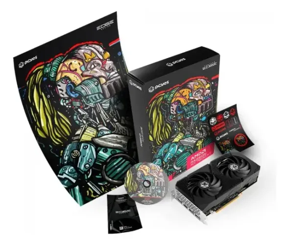 Placa de vídeo Placa de Vídeo PCYES AMD Radeon RX 7600 XT 16GB GDDR6 128-Bit, Dual-Fan; GP