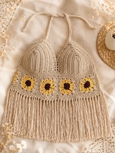 Cropped de crochê