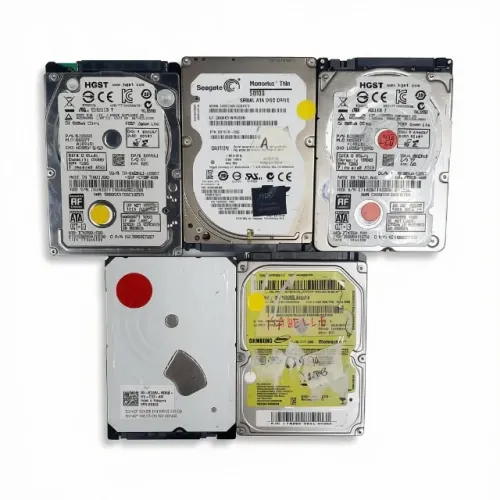 Lote 5 Hds Sata Diversas marcas 2,5 (Notebook) com alerta - 3 de 500GB, 1 de 1TB e 1 de 2T