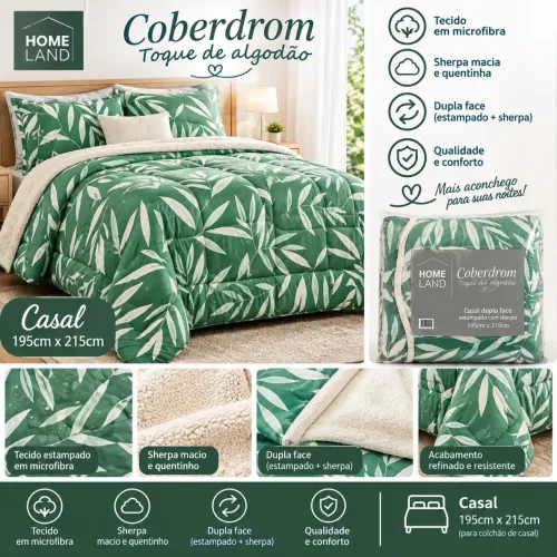 Coberdrom Casal Home Land - Toque de Algodão