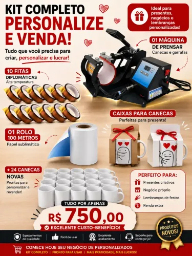 Kit de sublimação para canecas