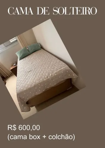 Cama box solteiro com colchão 