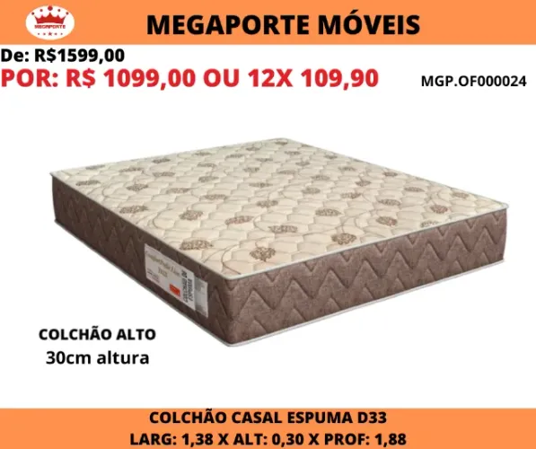 Colchão Casal Espuma D33 Line