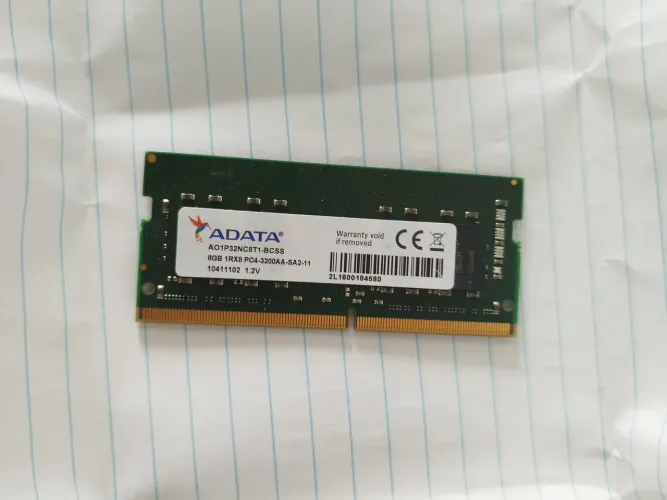 Memória ram 8GB 3200MHz 1Rx8 1.2V