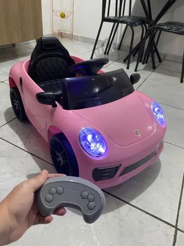 Carrinho elétrico rosa bebê 