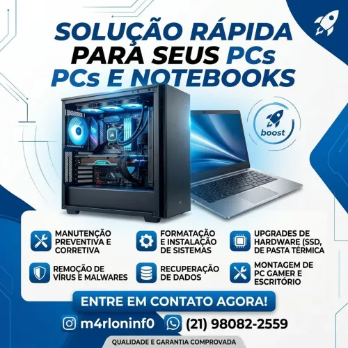 Reparo e manutenção de PCs e Notebooks